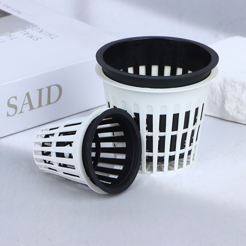 Net Pot 3 Inch - 黒白水耕栽培バスケット 10 個 2/3 インチ成長蘭水耕栽培カップ植栽メッシュポット無土壌ネットバスケット緑化