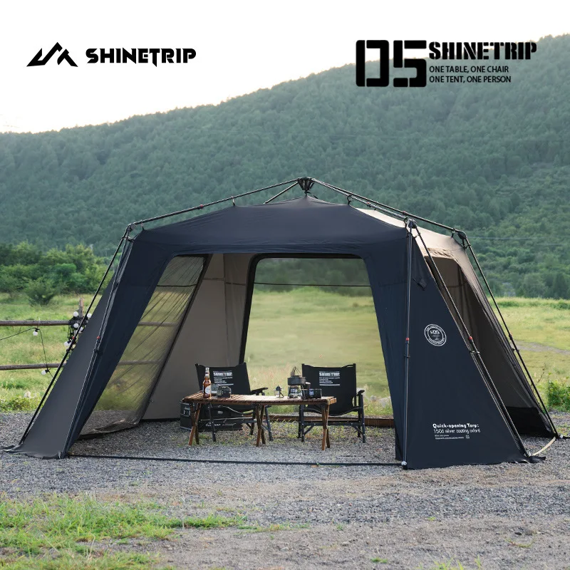 Grow Tent 4X4 - ShineTrip 特大ドームテント クイックセットアップテント 防水 日焼け防止 シルバーコーティングキャノピー
