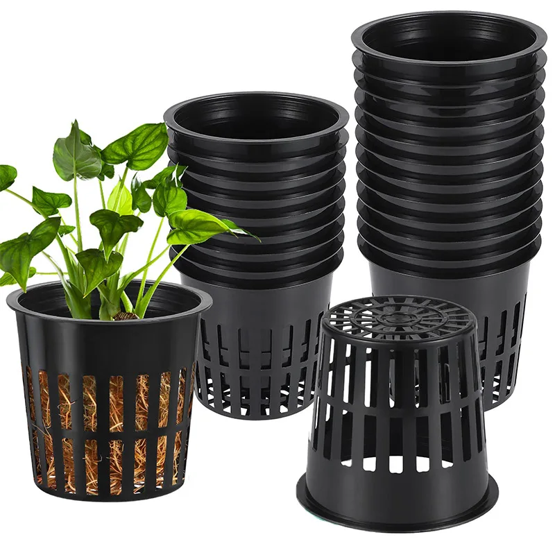 Net Pot 3 Inch - 水耕栽培メッシュカップ、ワイドリップフィルター、植木鉢、バケツバスケット、菜園、栽培ネットバスケット、3インチ、10個