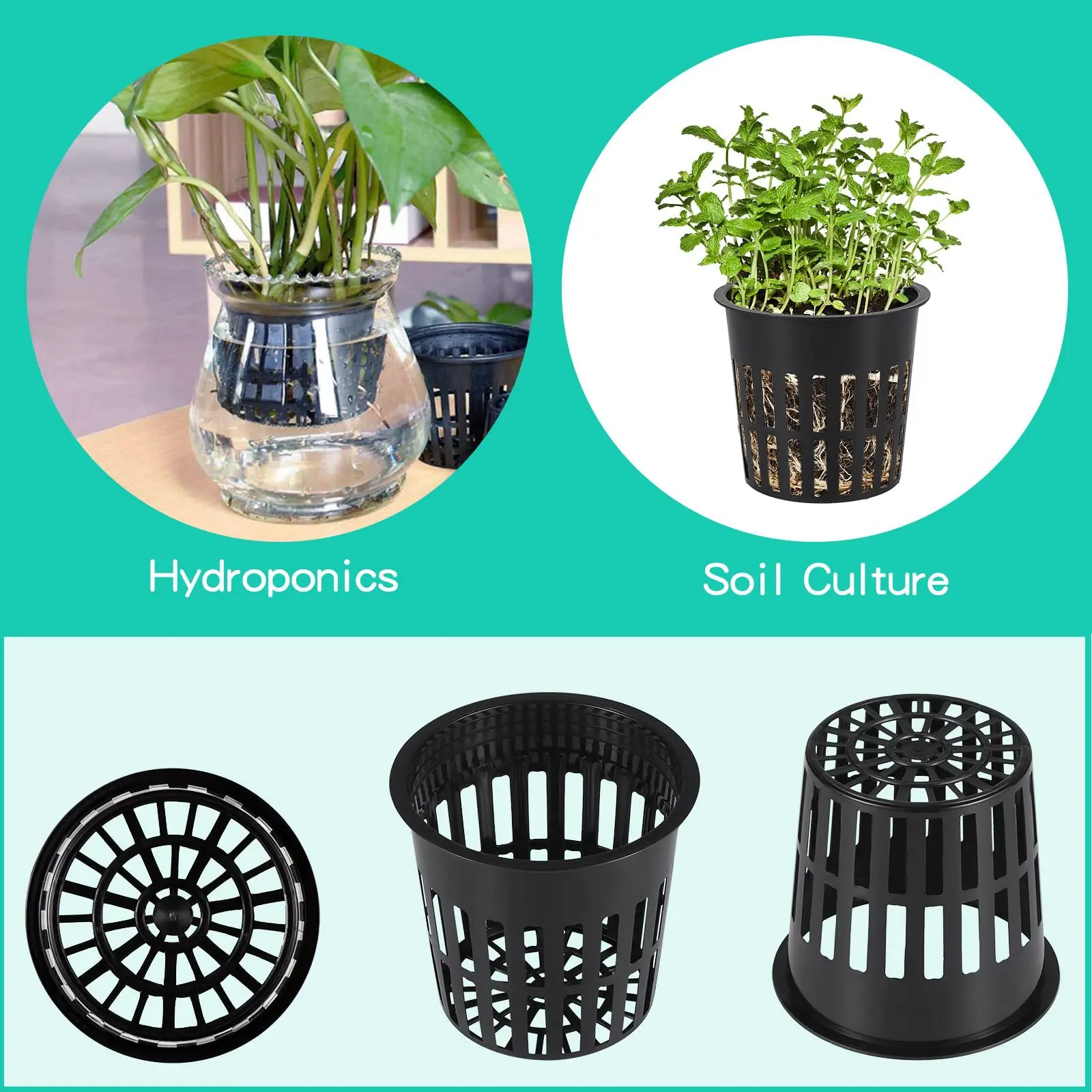 水耕栽培メッシュカップ、ワイドリップフィルター、植木鉢、バケ - Net Pot 3 Inch のレビューと価格